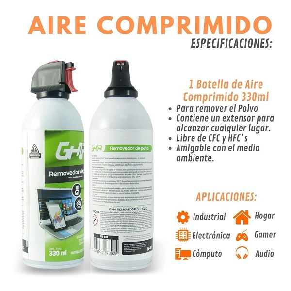 3 Aire Comprimido Limpieza Pc Mantenimiento Ghia 330ml