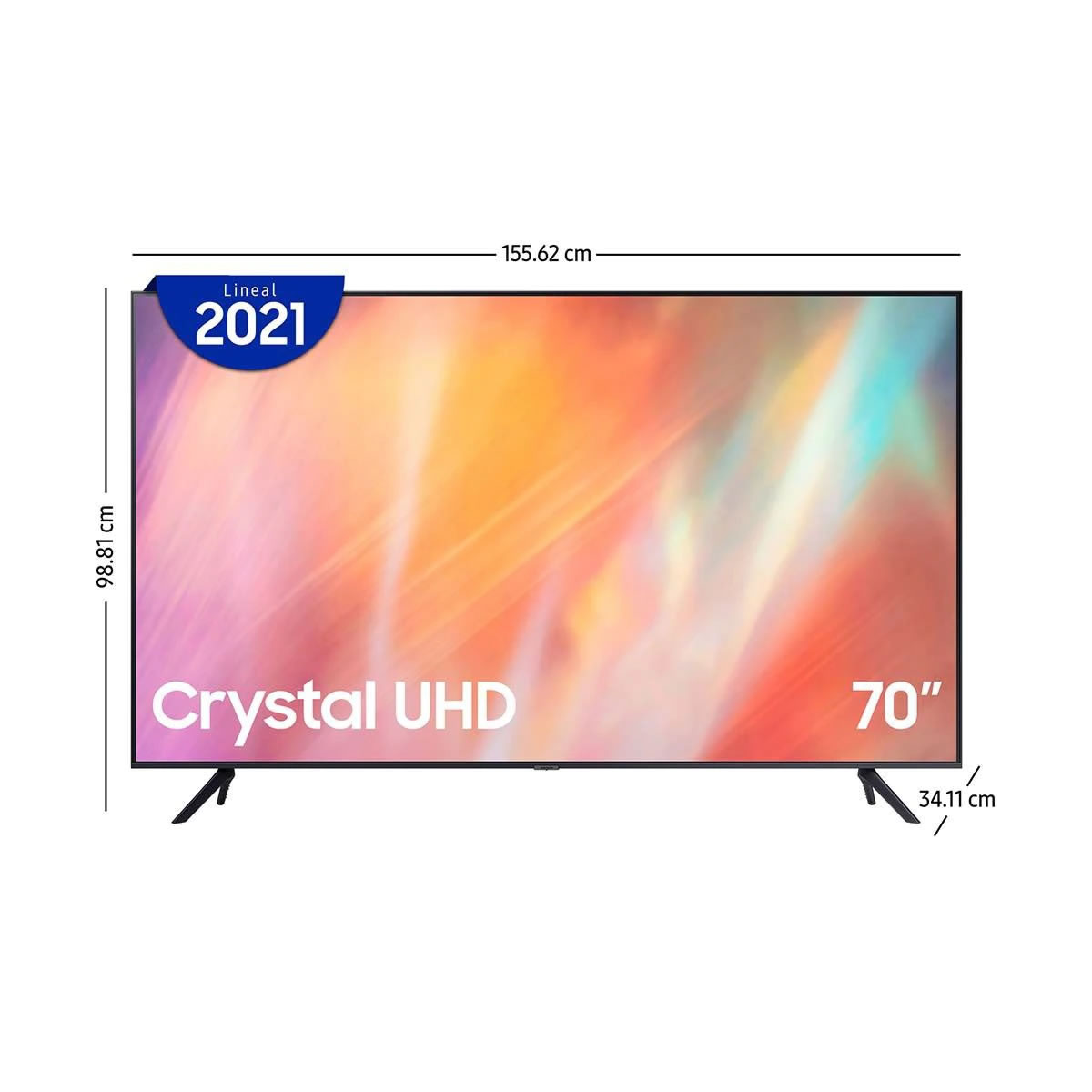 Pantalla 4k Smart TV 70 Pulgadas Samsung UN70AU7000FXZX CST