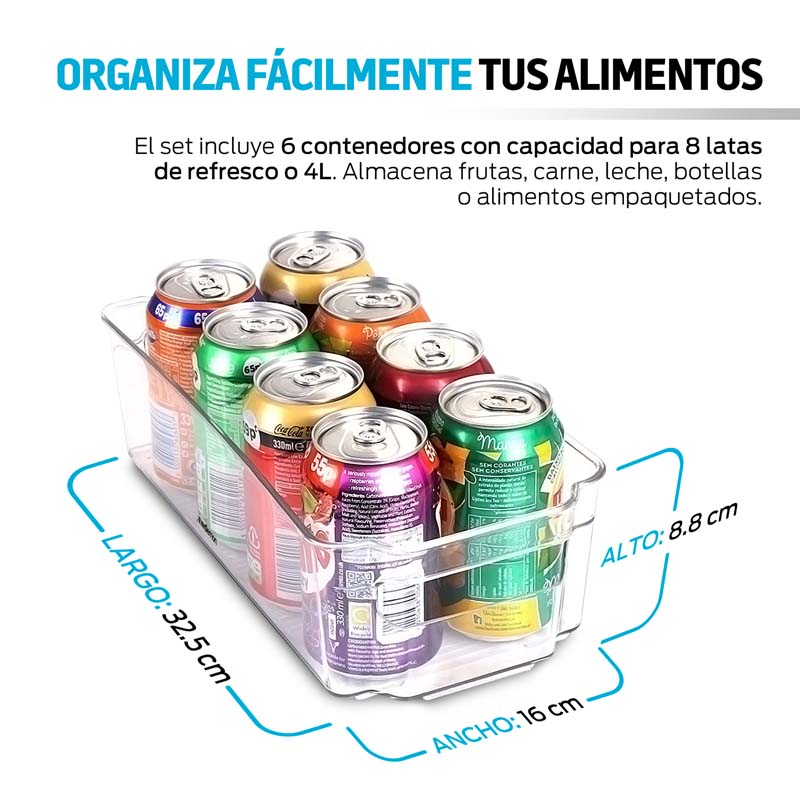 Organizadores para Refrigerador Alacena y Cocina 6 piezas Redlemon