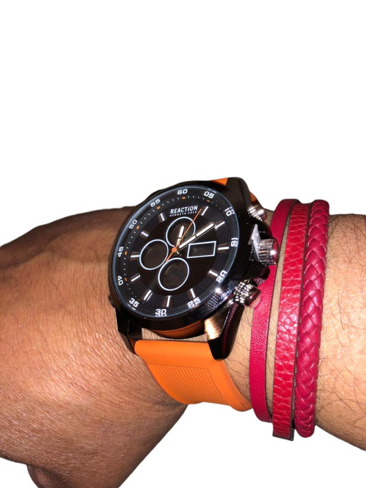 Reloj para hombre Kenneth Cole digital naranja Original 