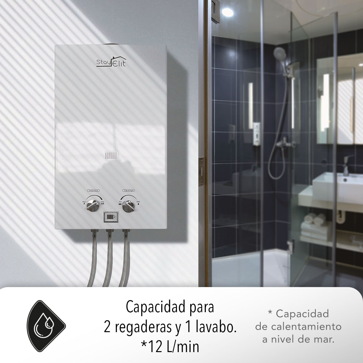 CALENTADOR DE AGUA TIPO INSTANTANEO 2 SERVICIOS STAY ELIT