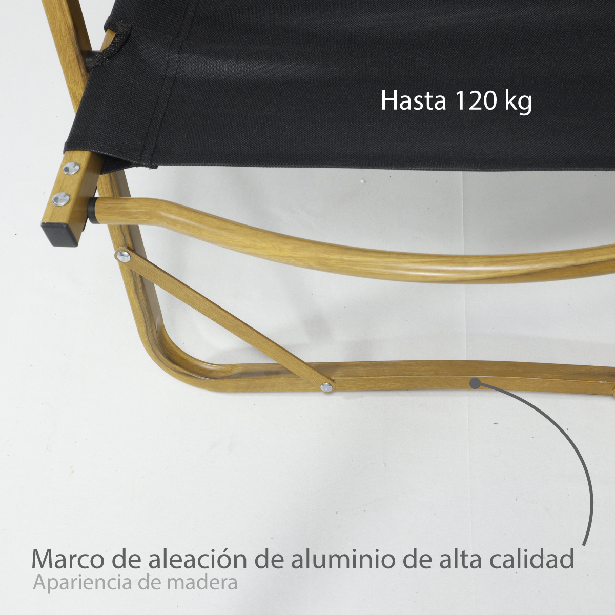 Silla de Camping de Metal Plegable Silla Portátil para Exterior Ligera (negro)