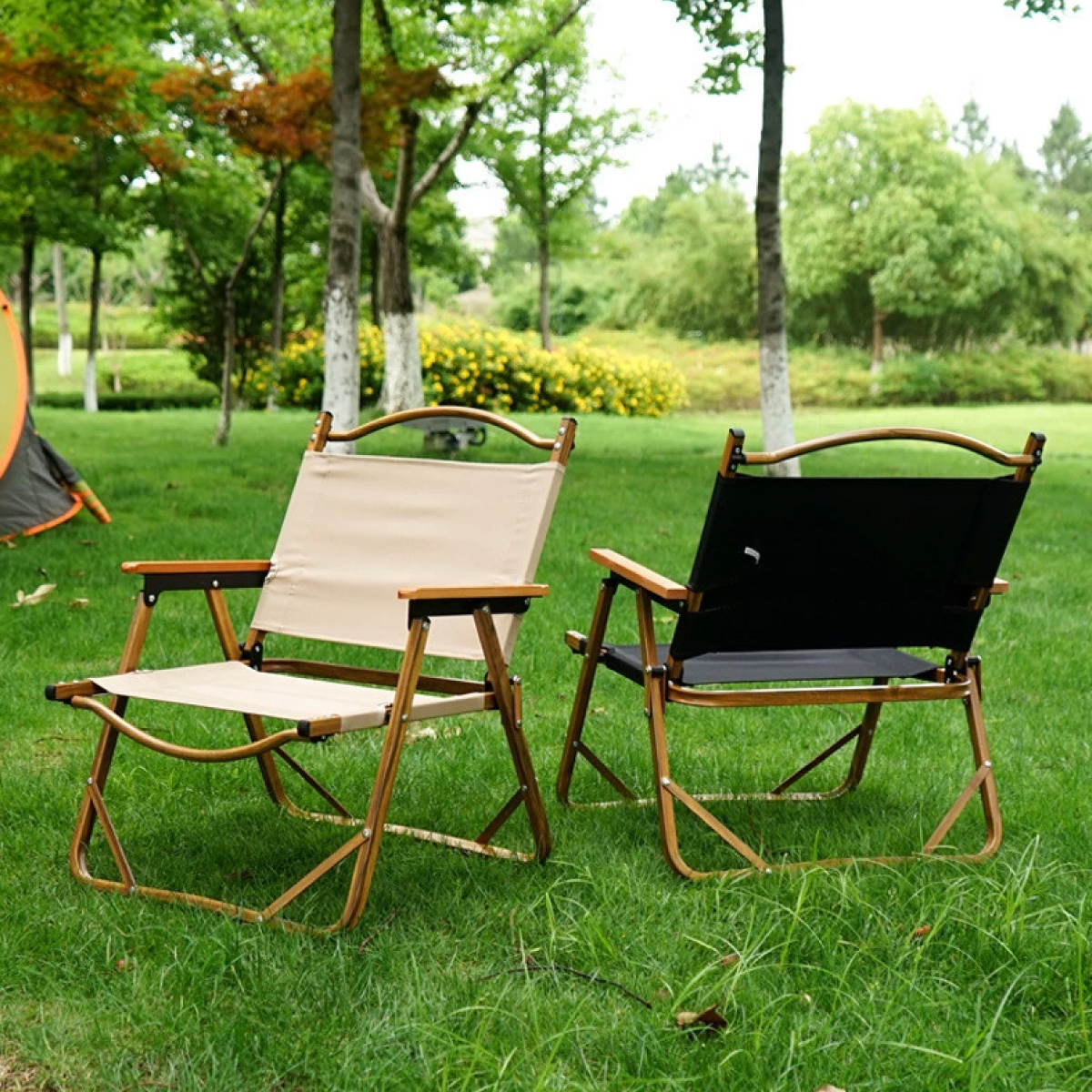 Silla de Camping de Metal Plegable Silla Portátil para Exterior Ligera (negro)