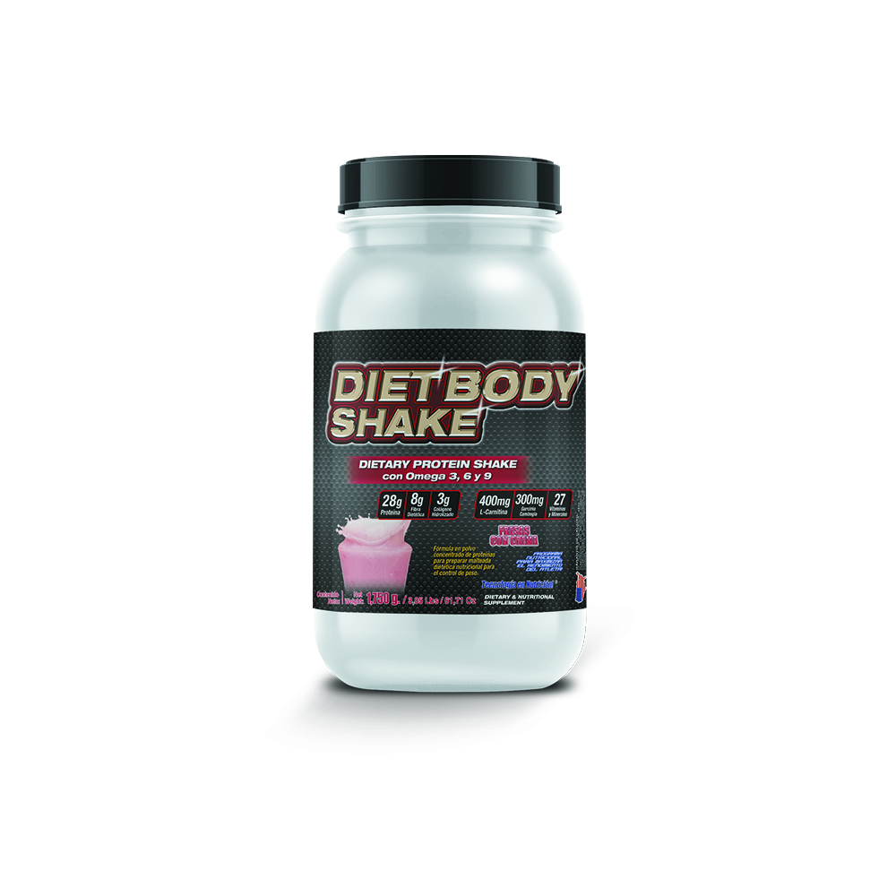 Diet Body Shake 1,750gr : Malteada Dietética Bajar De Peso Sabor Fresas con crema F&nt