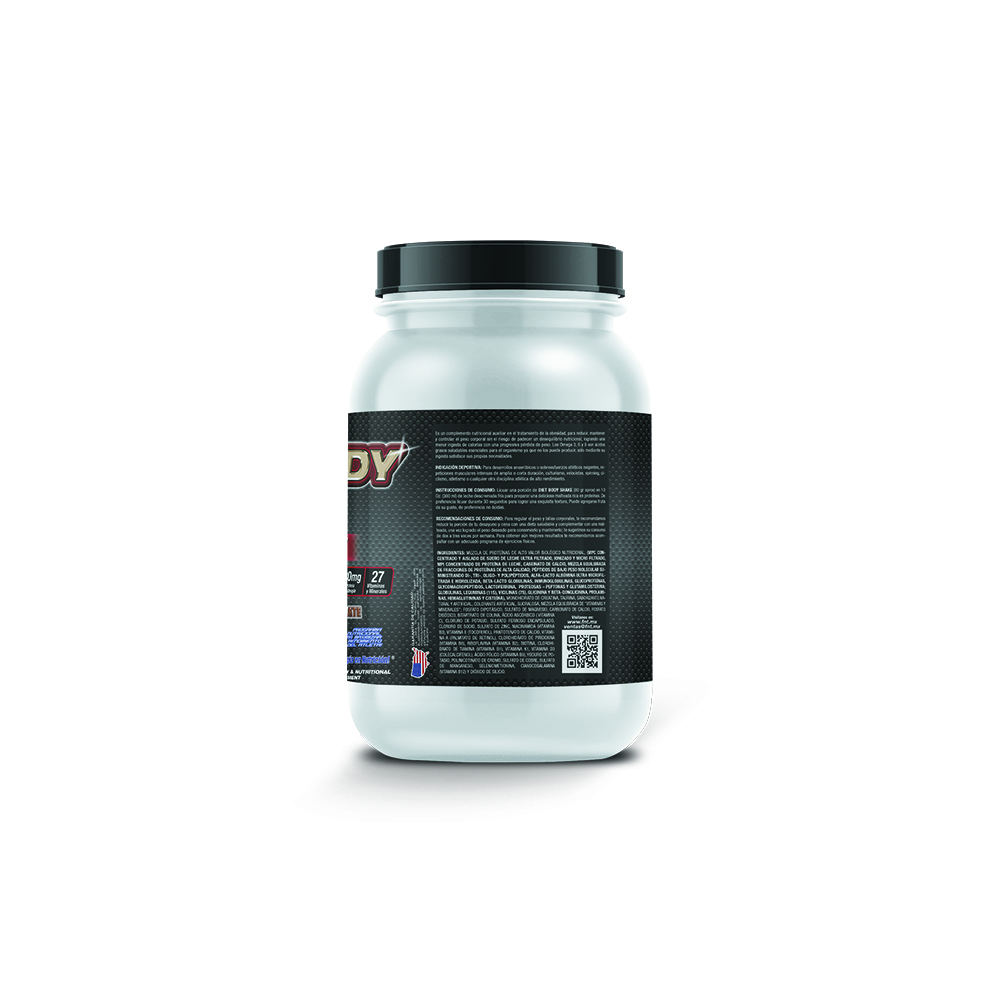 Diet Body Shake 1,750gr : Malteada Dietética Bajar De Peso Sabor Fresas con crema F&nt