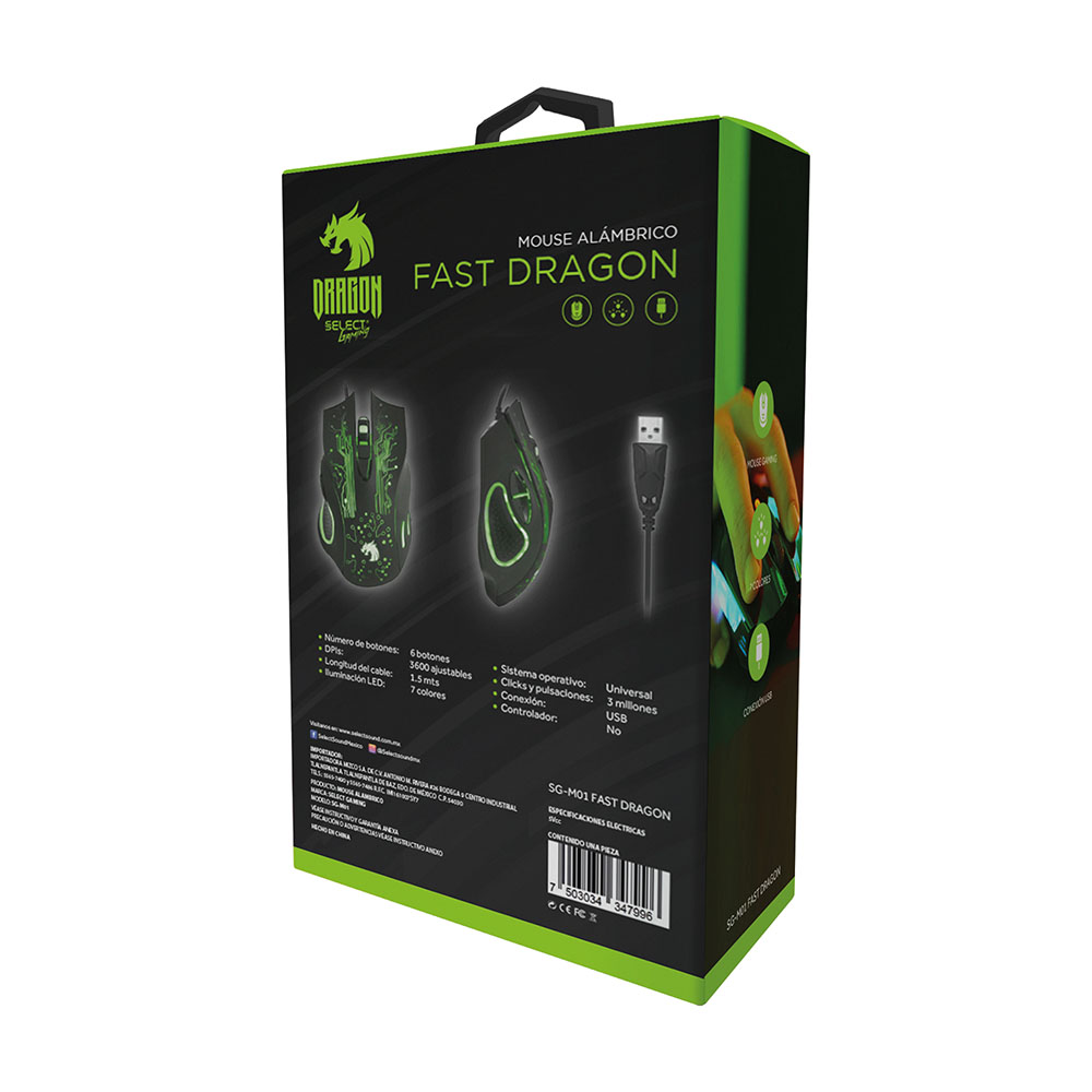 Mouse Fast Dragon Select Gaming Alámbrico SG-M01