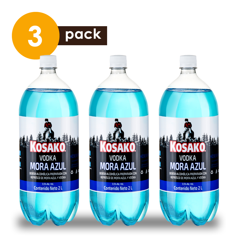 Vodka Kosako Mora Azul 2 litros 3 Pack