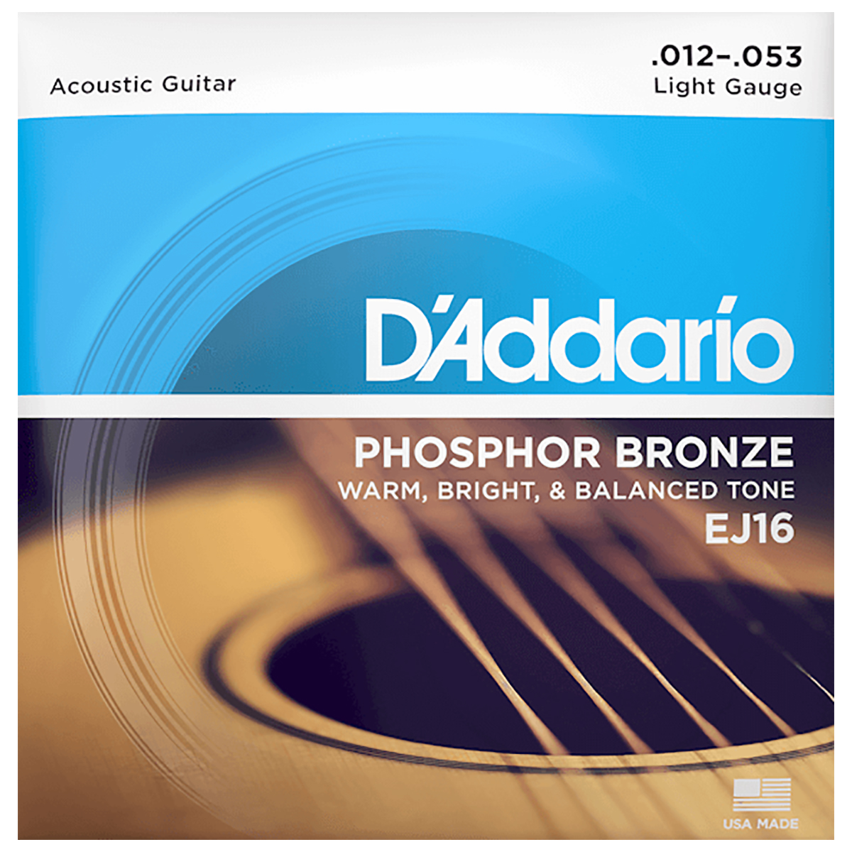 Cuerdas Para Guitarra Acústica Phosphor Bronze D'Addario 12-53 EJ16
