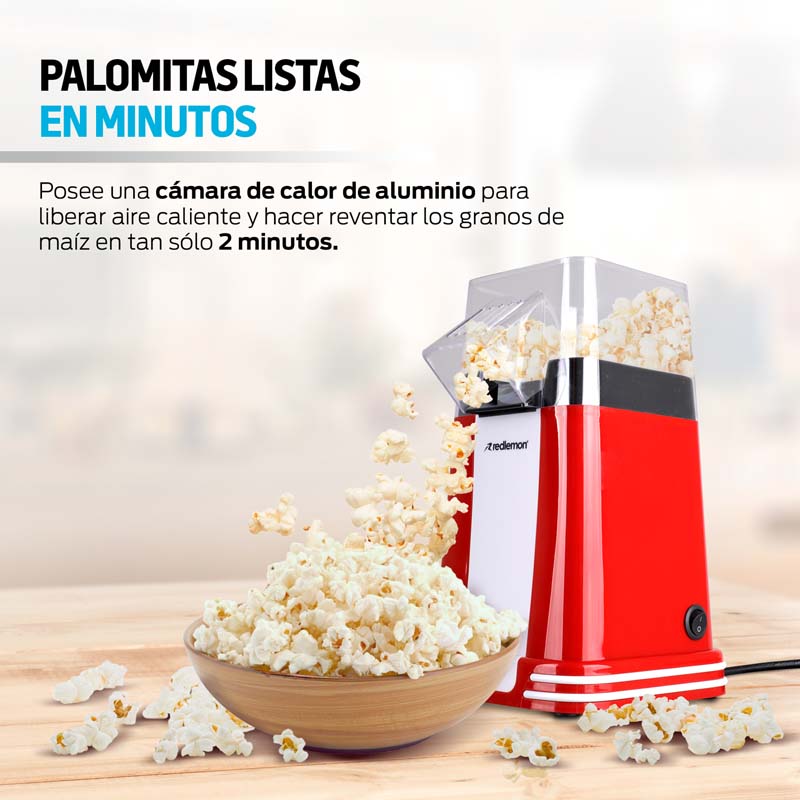 Máquina de Palomitas Estilo Retro Palomera 10 Tazas (80 gramos) Redlemon