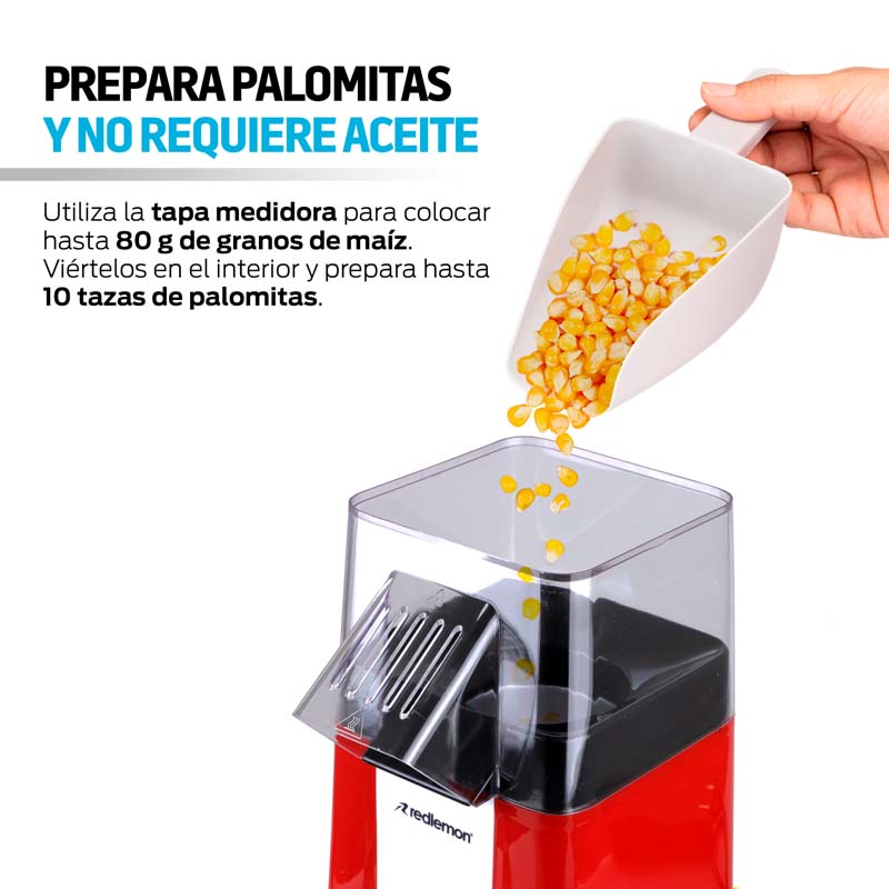 Máquina de Palomitas Estilo Retro Palomera 10 Tazas (80 gramos) Redlemon