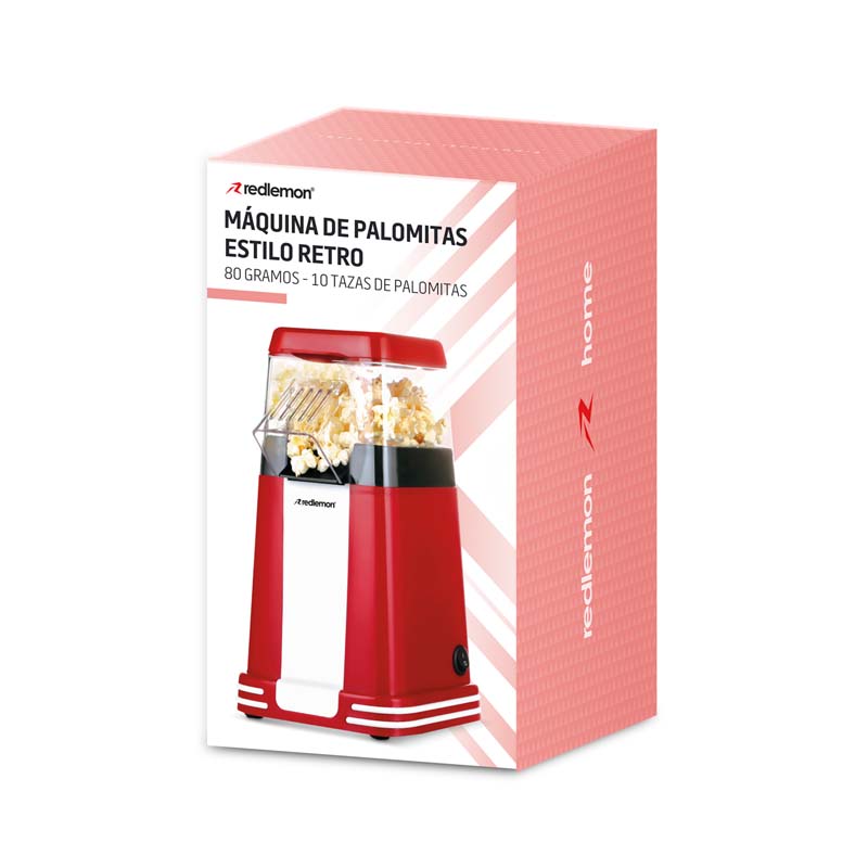 Máquina de Palomitas Estilo Retro Palomera 10 Tazas (80 gramos) Redlemon