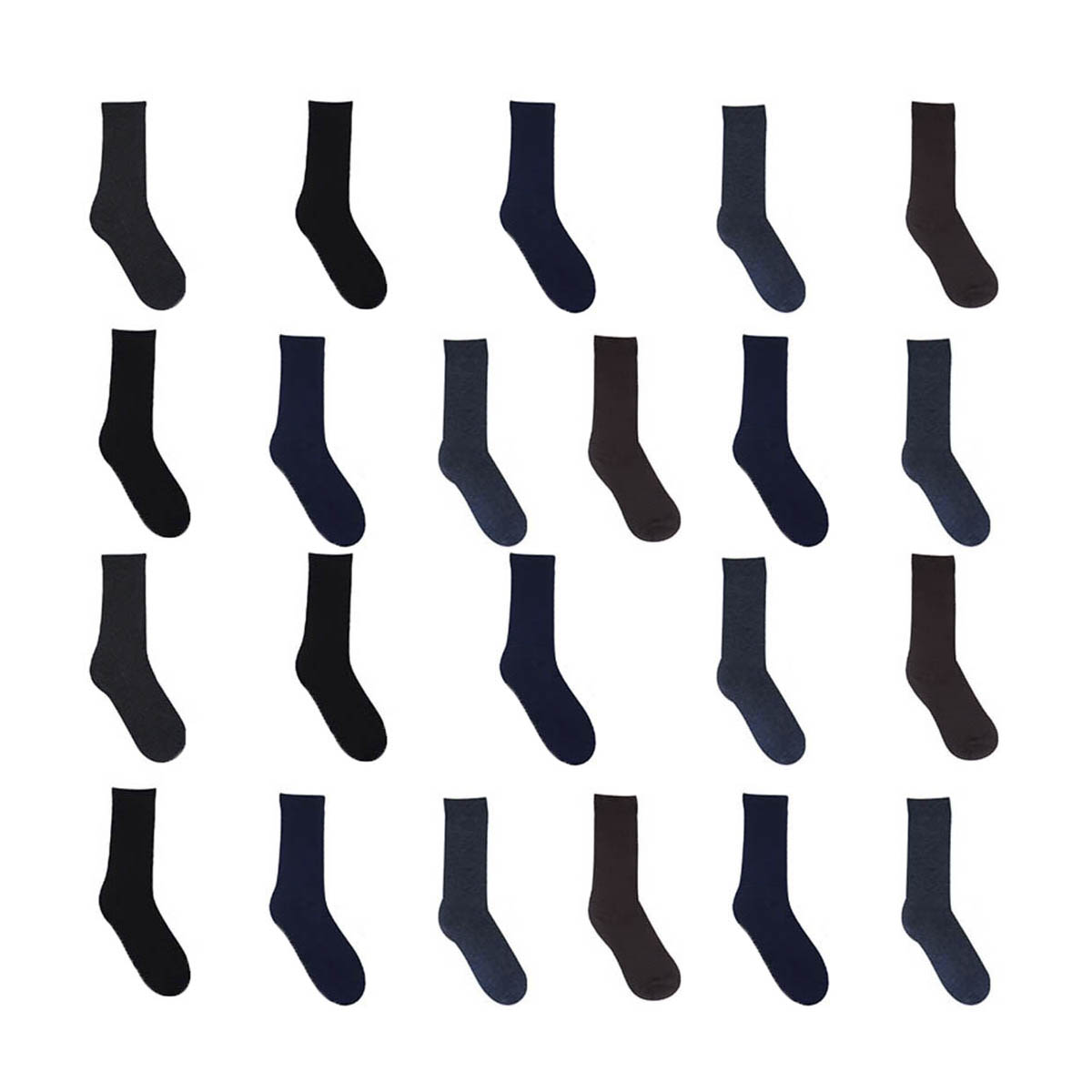 PAQUETE CALCETINES CABALLERO LEE VESTIR 22 PARES 4 NEGROS / 6 MARINOS / 2 OXFORD / 6 JEANS / 4 CAFÉS UNITALLA (25cm - 29cm)