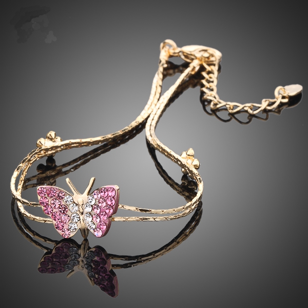 Pulsera Krasha Mariposa De Oro Laminado Para Dama Plfbir13