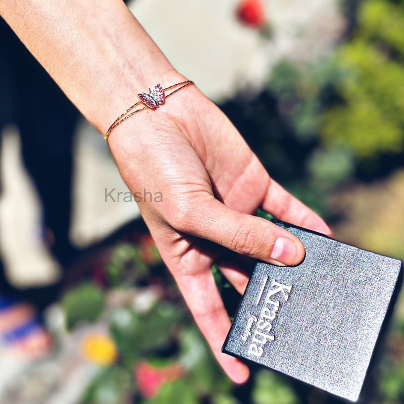 Pulsera Krasha Mariposa De Oro Laminado Para Dama Plfbir13