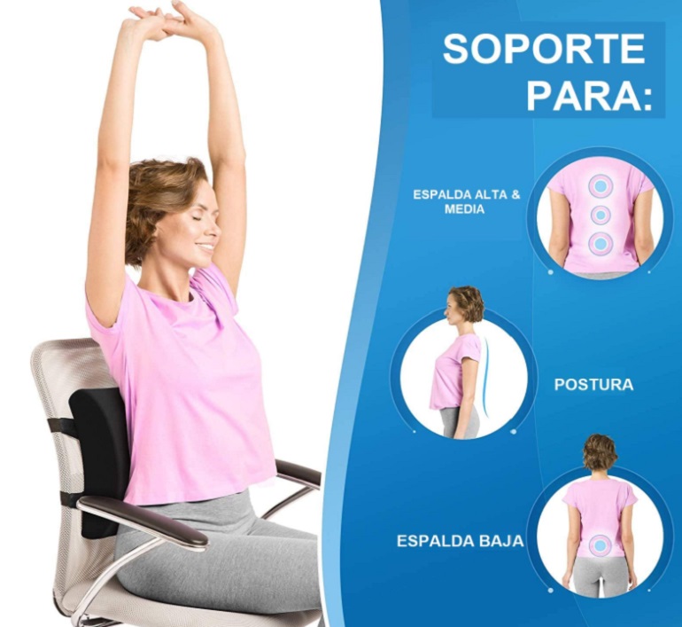 Cojín Soporte Lumbar de Espalda para Silla de Oficina