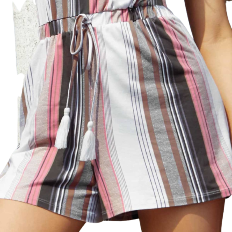 Palazzo / Hot Pants Holly Land con líneas multicolor para mujer, mod. 830410