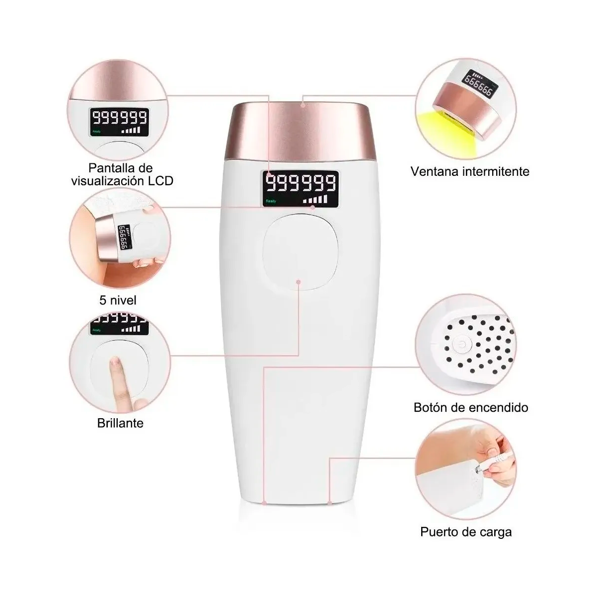  Depilación Láser Permanente Indoloro IPL  999999 Dispositivo Para Depilación 