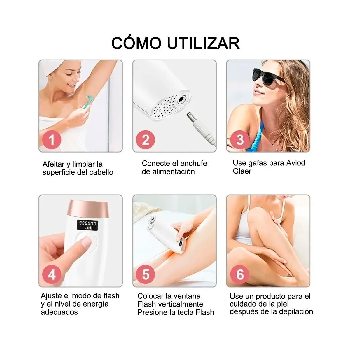  Depilación Láser Permanente Indoloro IPL  999999 Dispositivo Para Depilación 