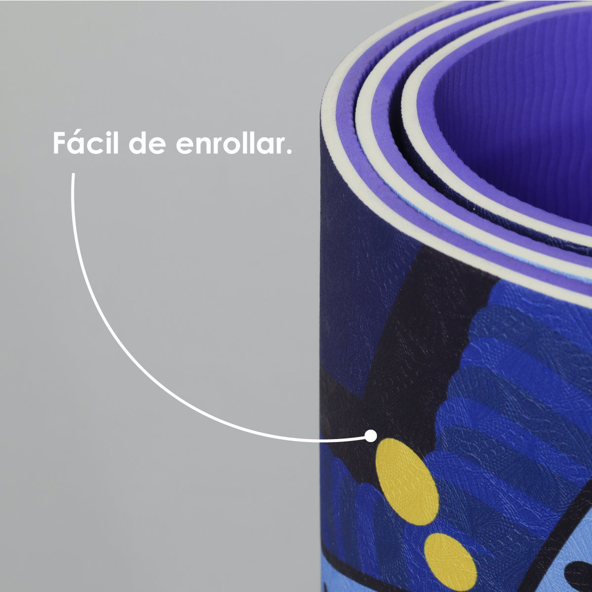 Esterilla de yoga antideslizante, tapete de yoga portátil 183x80 cm TPE alta densidad (mar de loto)