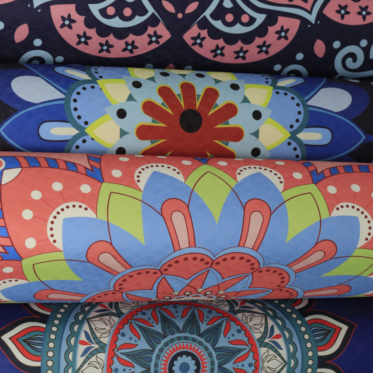 Esterilla de yoga antideslizante, tapete de yoga portátil 183x80 cm TPE alta densidad (mar de loto)