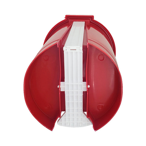 Bote de plástico rojo con pedal para desechos de RPBI y cubrebocas A1 EBP21 fabricado en poliestireno  21 Litros capacidad color Rojo