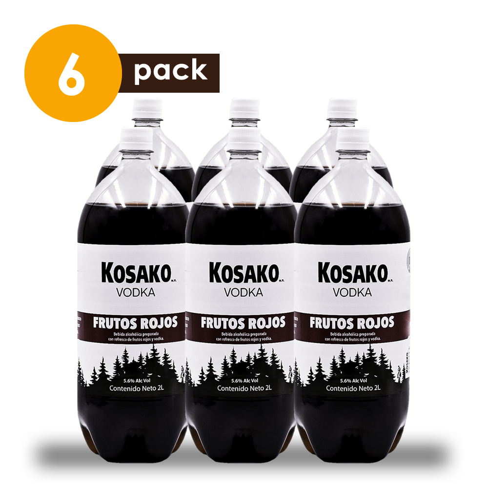 Vodka Kosako Frutos Rojos 2 litros 6 Pack