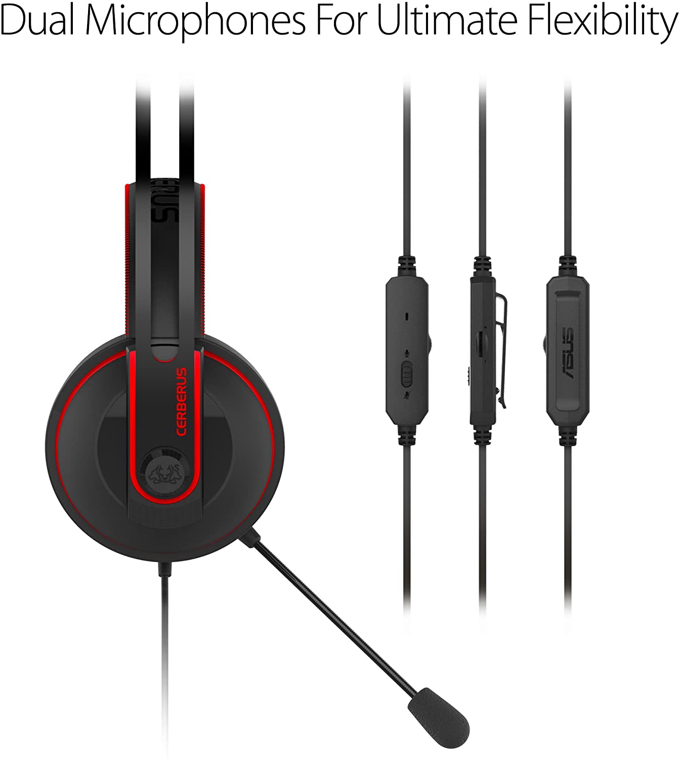 Auriculares para juegos ASUS CERBERUS V2 con diseño de micrófono dual