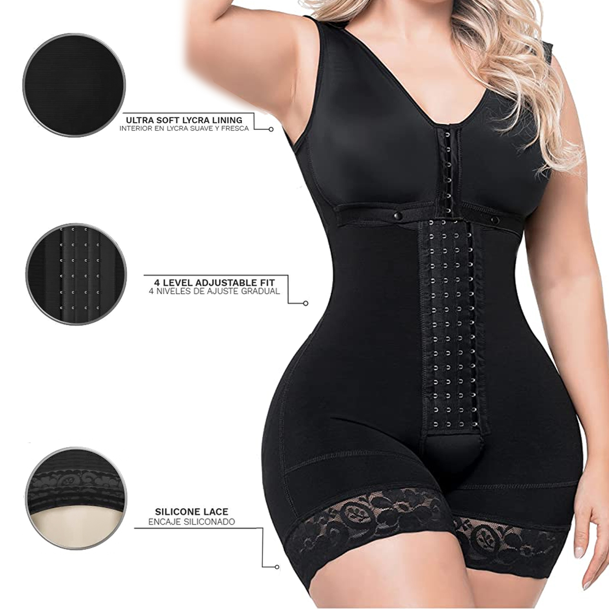 Fajas Colombianas Post Parto con Brasier Realce Natural Faja Postquirúrgica Levanta Glúteos Fajas Colombianas Alta Compresión