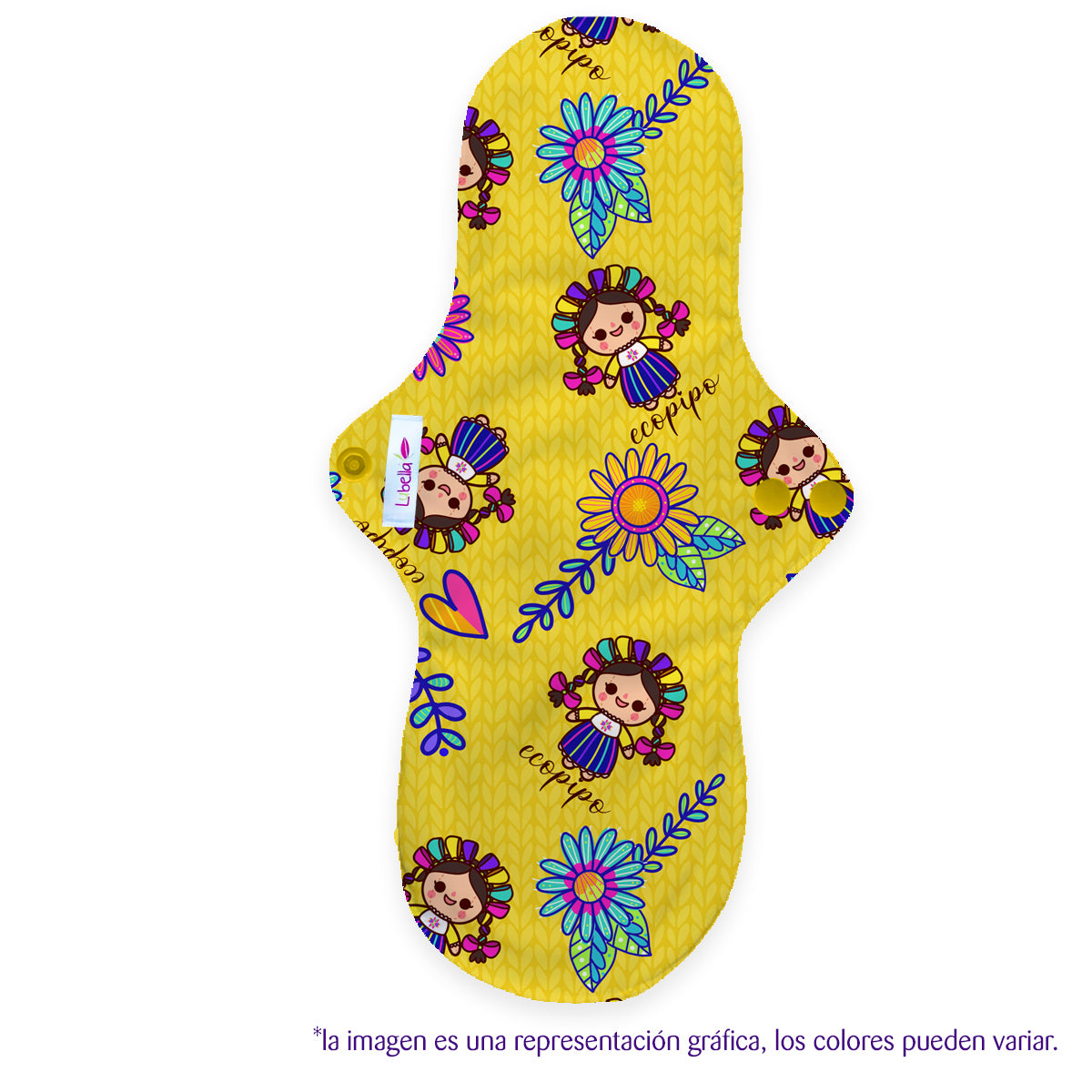 Toalla sanitaria de tela nocturna/postparto Lubella muñequitas