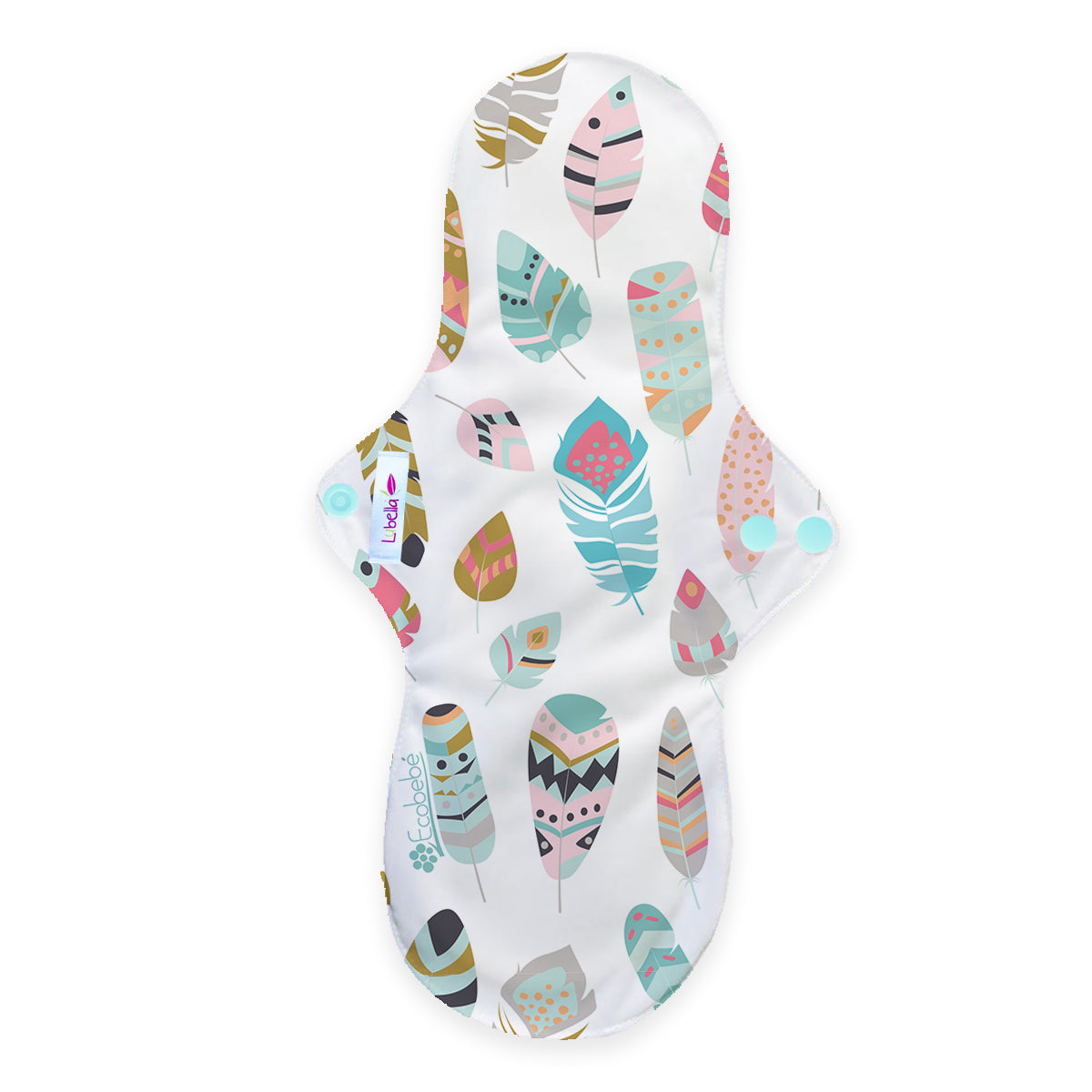 Toalla sanitaria de tela nocturna/postparto Lubella estampado plumitas