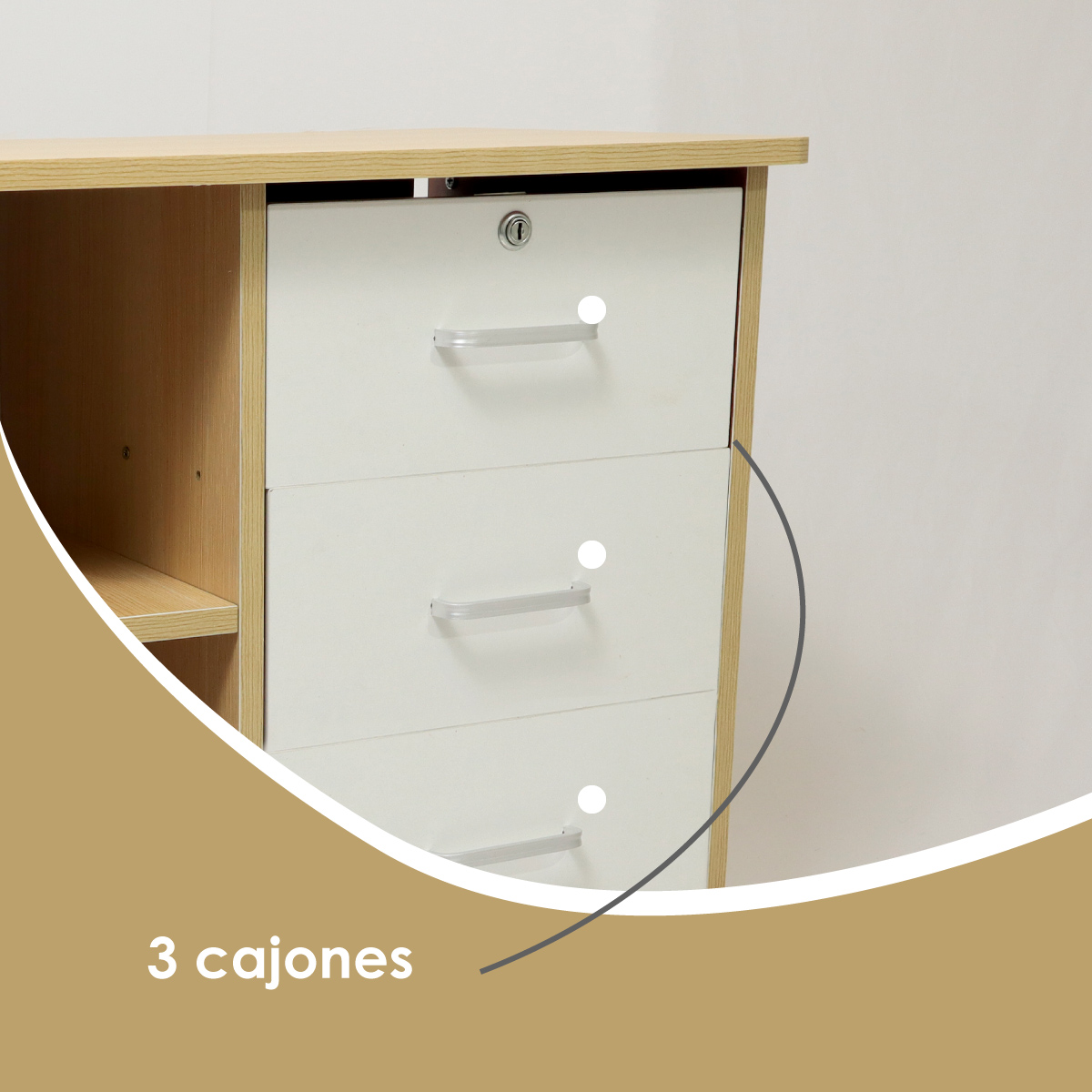 Ilios Innova Gabinete de Almacenamiento, archivero móvil con cajón de Cerradura Soporte para Impresora y estantes Mueble para oficina.
