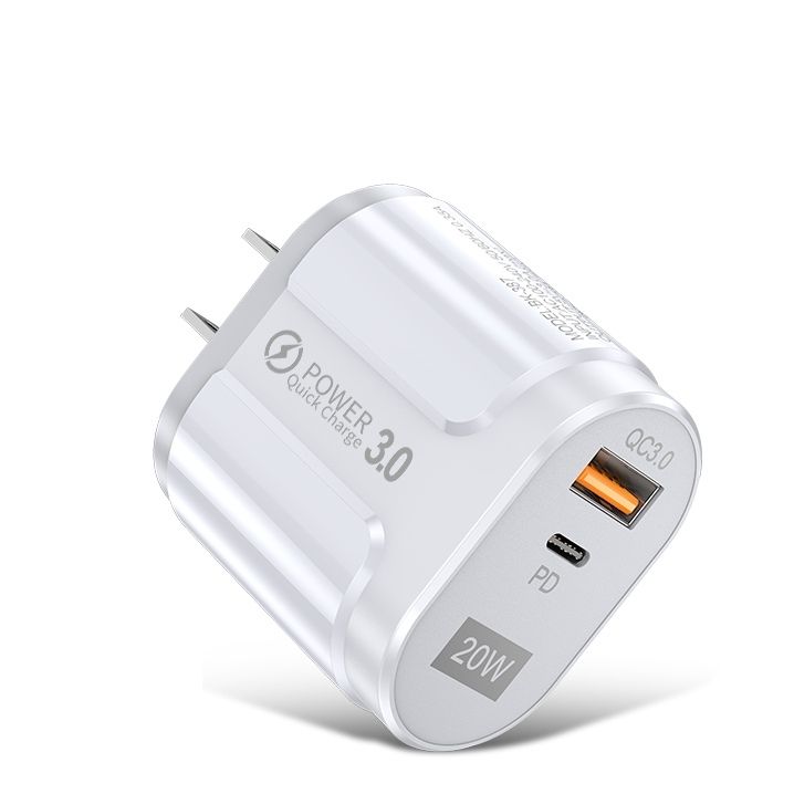 Cargador De Pared Dual Tipo C Y Usb 20w Pd Blanco