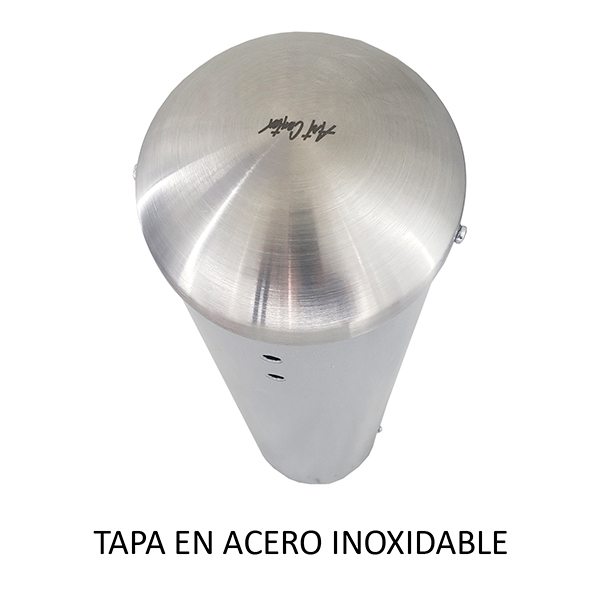 Cenicero metálico de pared Art Center Avenue 309024 color gris con tapa en acero inoxidable y rejilla para apagado de cigarros