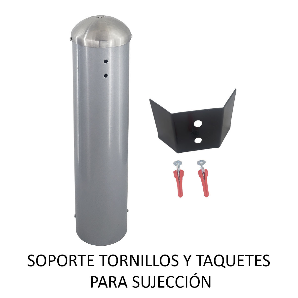 Cenicero metálico de pared Art Center Avenue 309024 color gris con tapa en acero inoxidable y rejilla para apagado de cigarros