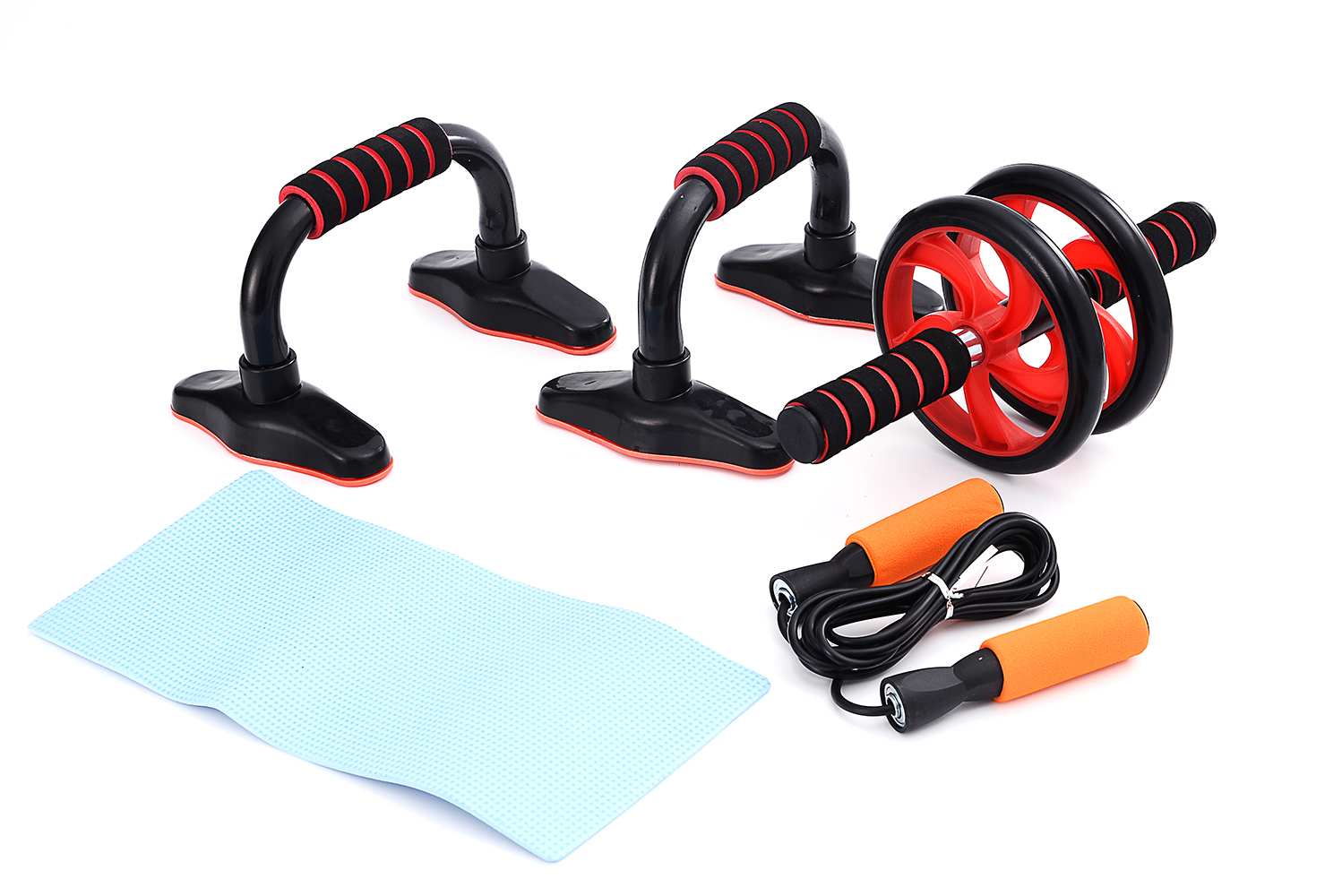 Kit para Entrenamiento Fisico con Rodillo, Barras y Cuerda 