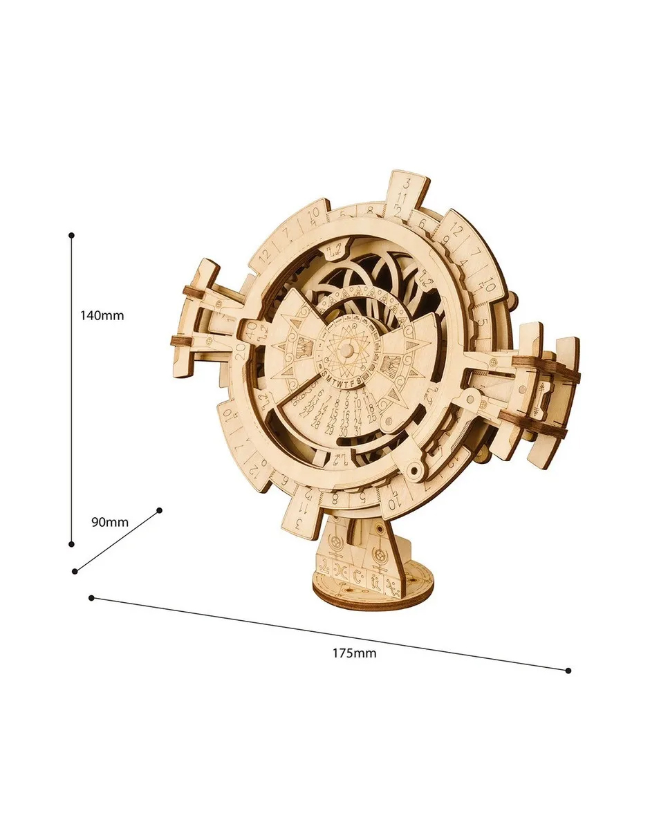 Calendario Perpetuo Robotime Engranes Madera Móvil Bloques LK201