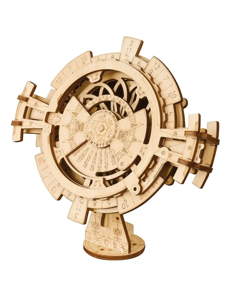 Calendario Perpetuo Robotime Engranes Madera Móvil Bloques LK201