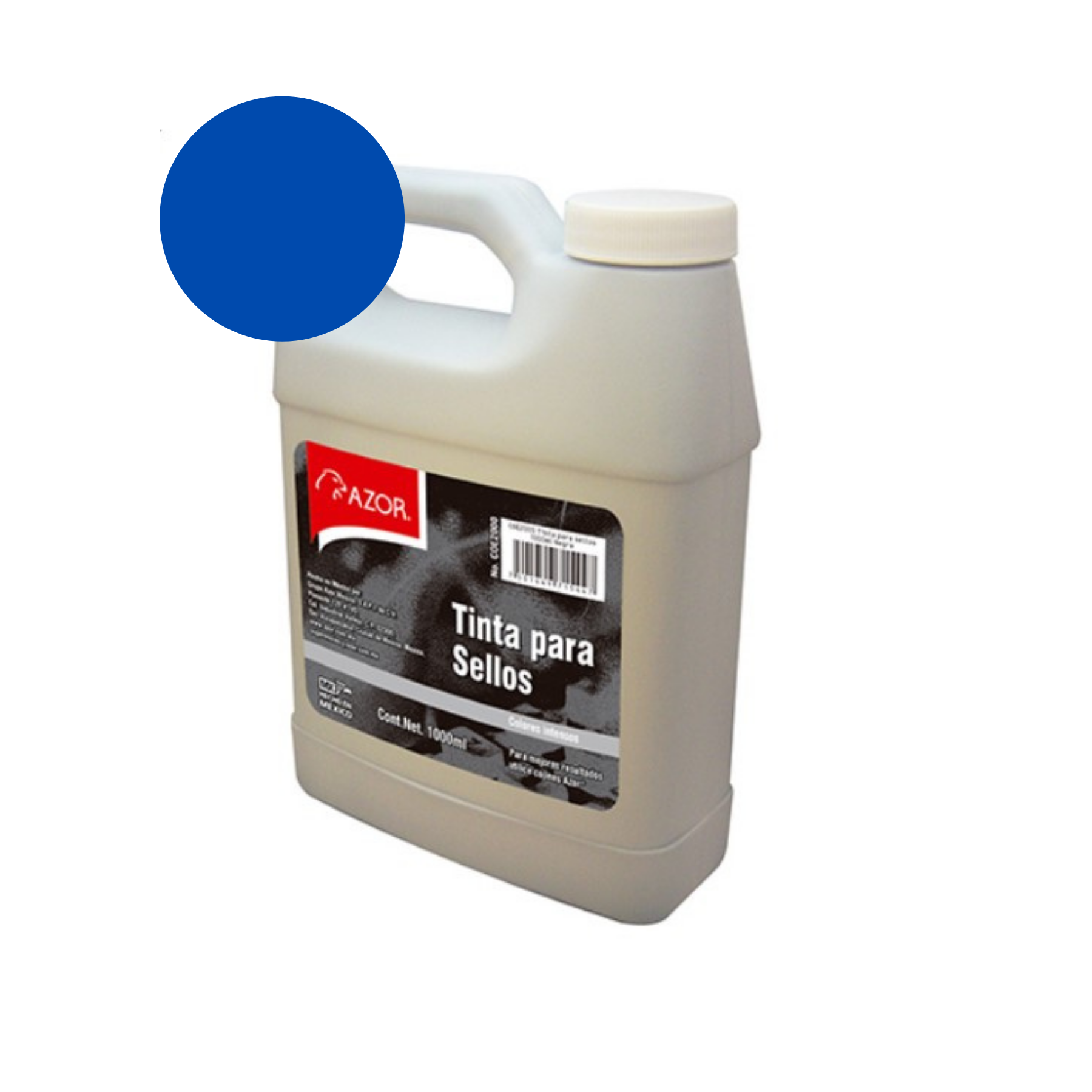 Tinta Para Sellos Oficina Azor 1 Litro Color Azul