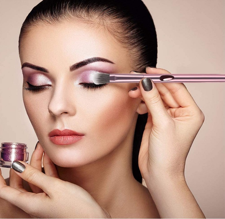 Conjunto de Brochas Maquillaje, 10 Piezas Color Rosa