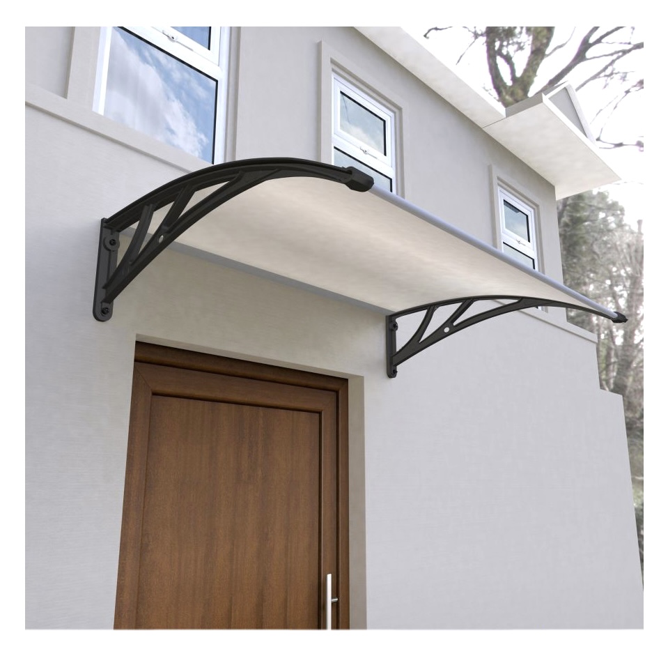 Toldo Techo de Policarbonato para Puerta O Ventana 125 X 80 cm Aleros
