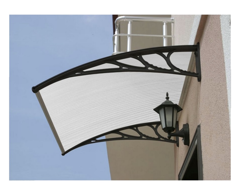 Toldo Techo de Policarbonato para Puerta O Ventana 125 X 80 cm Aleros