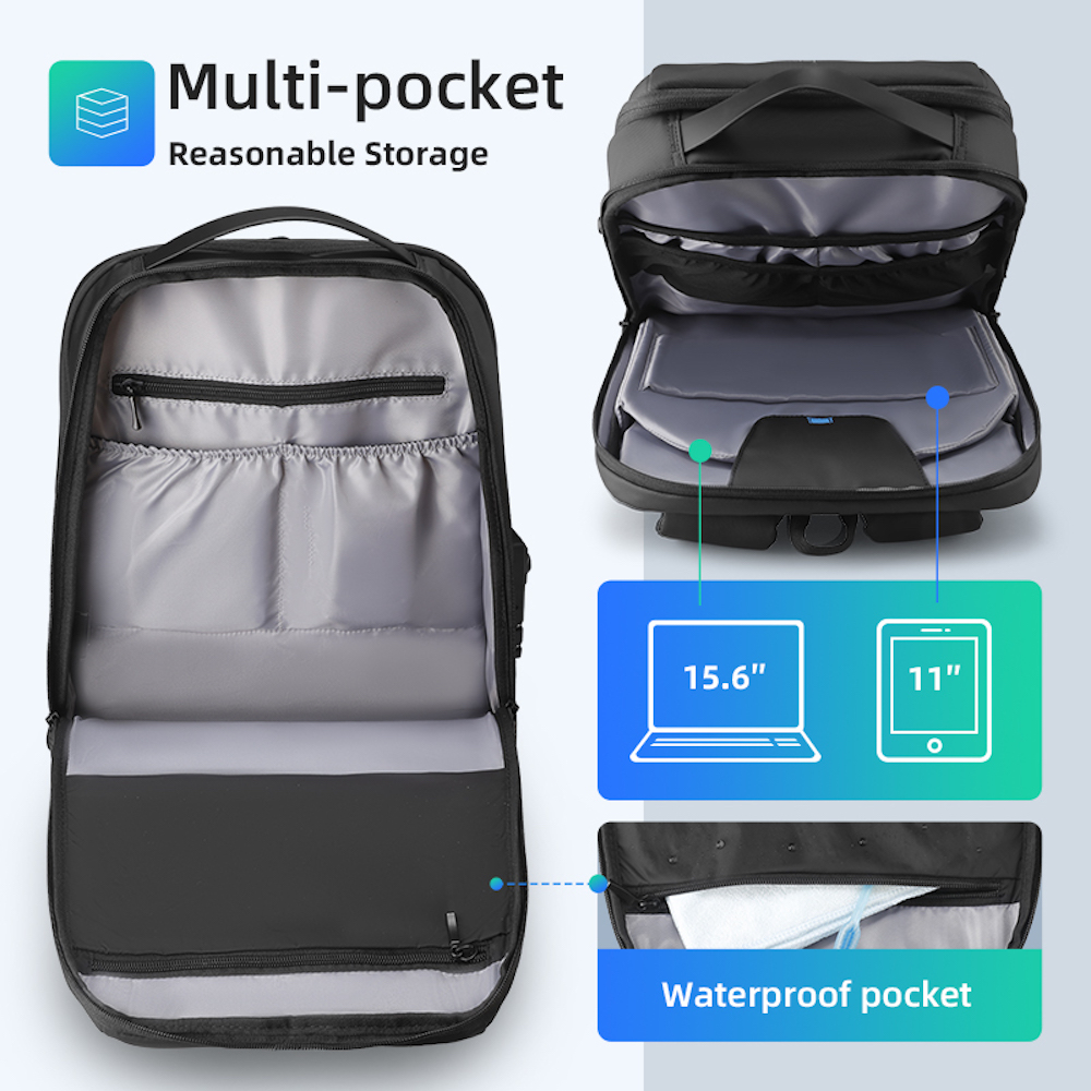 Mochila Mark Ryden. Bolsillo antirrobo. Repelente al agua Oxford. Para laptop de 15.6 Con puerto USB. Modelo 9000