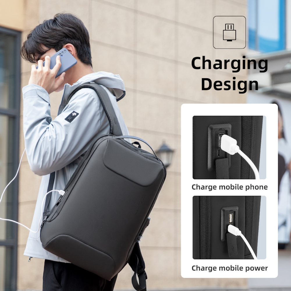 Mochila Mark Ryden. Bolsillo antirrobo. Repelente al agua Oxford. Para laptop de 15.6 Con puerto USB. Modelo 9000