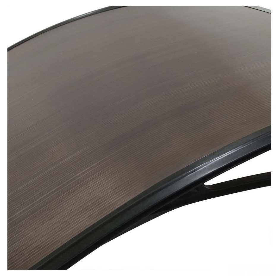 Toldo Techo de Policarbonato Cafe para Puerta O Ventana 125 X 70 cm Aleros