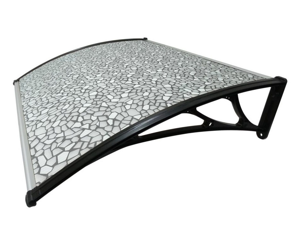 Toldo Techo de Policarbonato Tipo Vitral para Puerta O Ventana 125 X 70 Cm Aleros