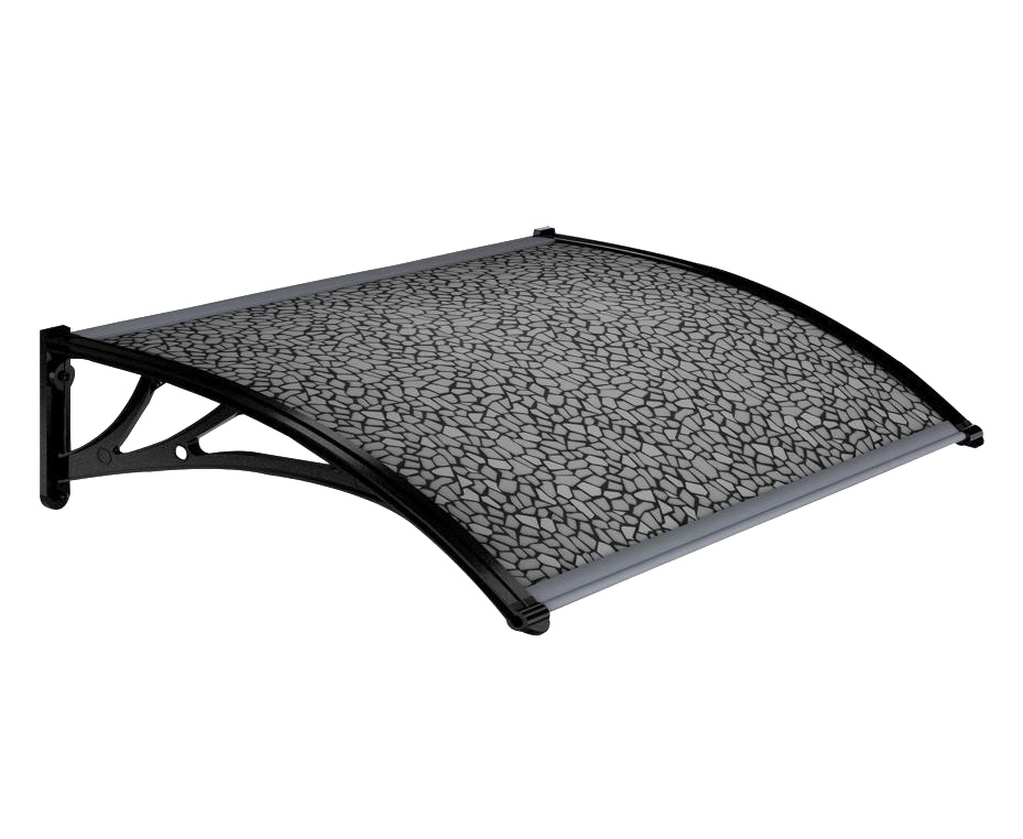 Toldo Techo de Policarbonato Tipo Vitral para Puerta O Ventana 125 X 70 Cm Aleros