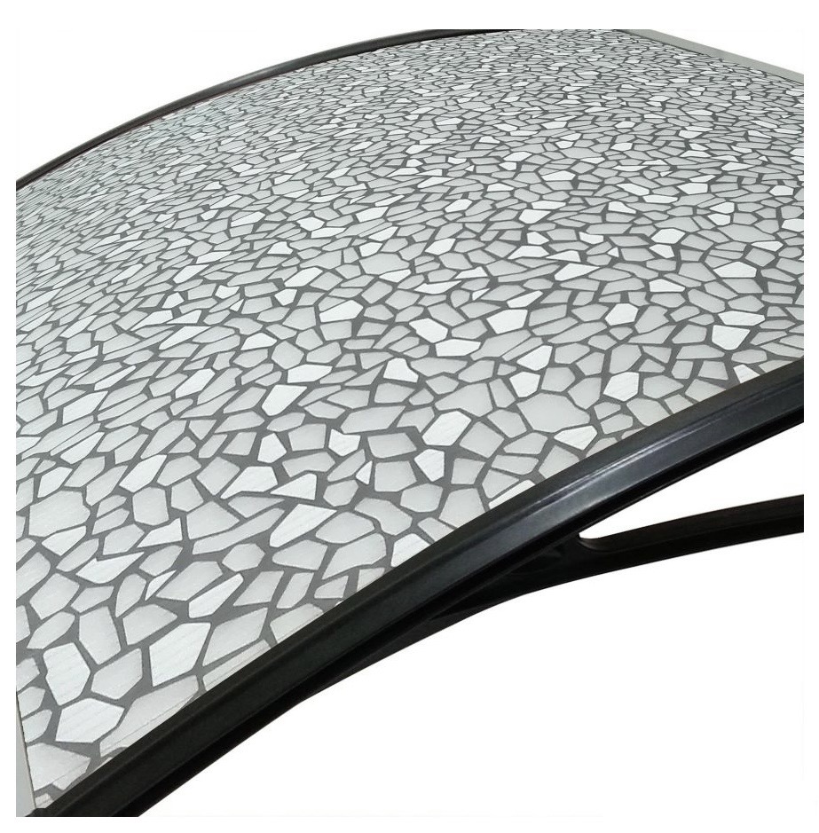 Toldo Techo de Policarbonato Tipo Vitral para Puerta O Ventana 125 X 70 Cm Aleros