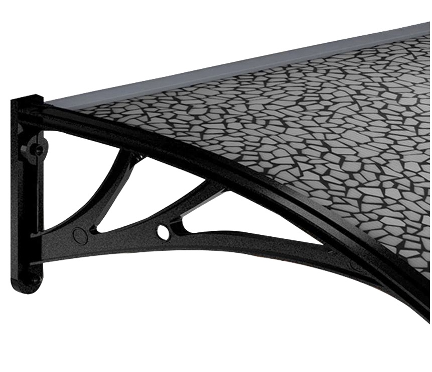 Toldo Techo de Policarbonato Tipo Vitral para Puerta O Ventana 125 X 70 Cm Aleros