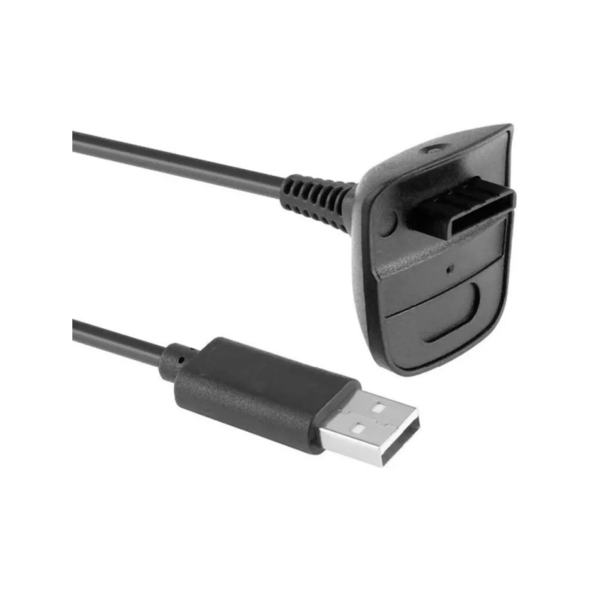 Kit Carga Y Juega Doble Bateria Para Xbox 360 Ele-Gate Color Negro