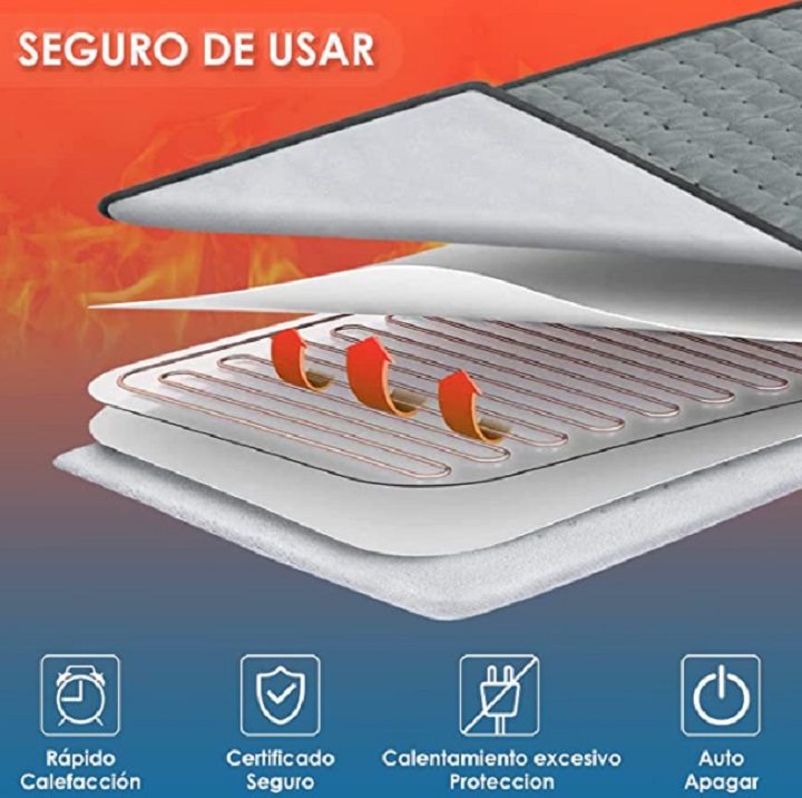 Almohadilla Térmica para Alivio de Dolores  Musculares Gris